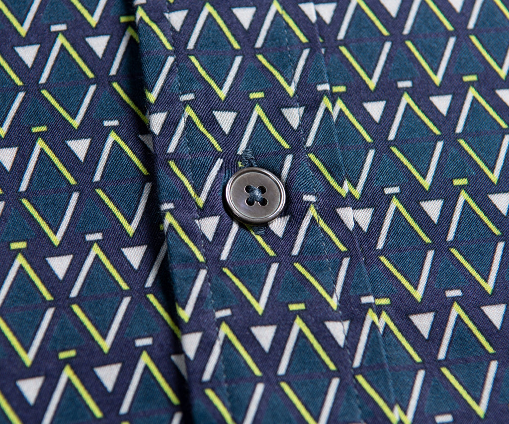Paul Smith Zig Zag Cotton Print Shirt Green