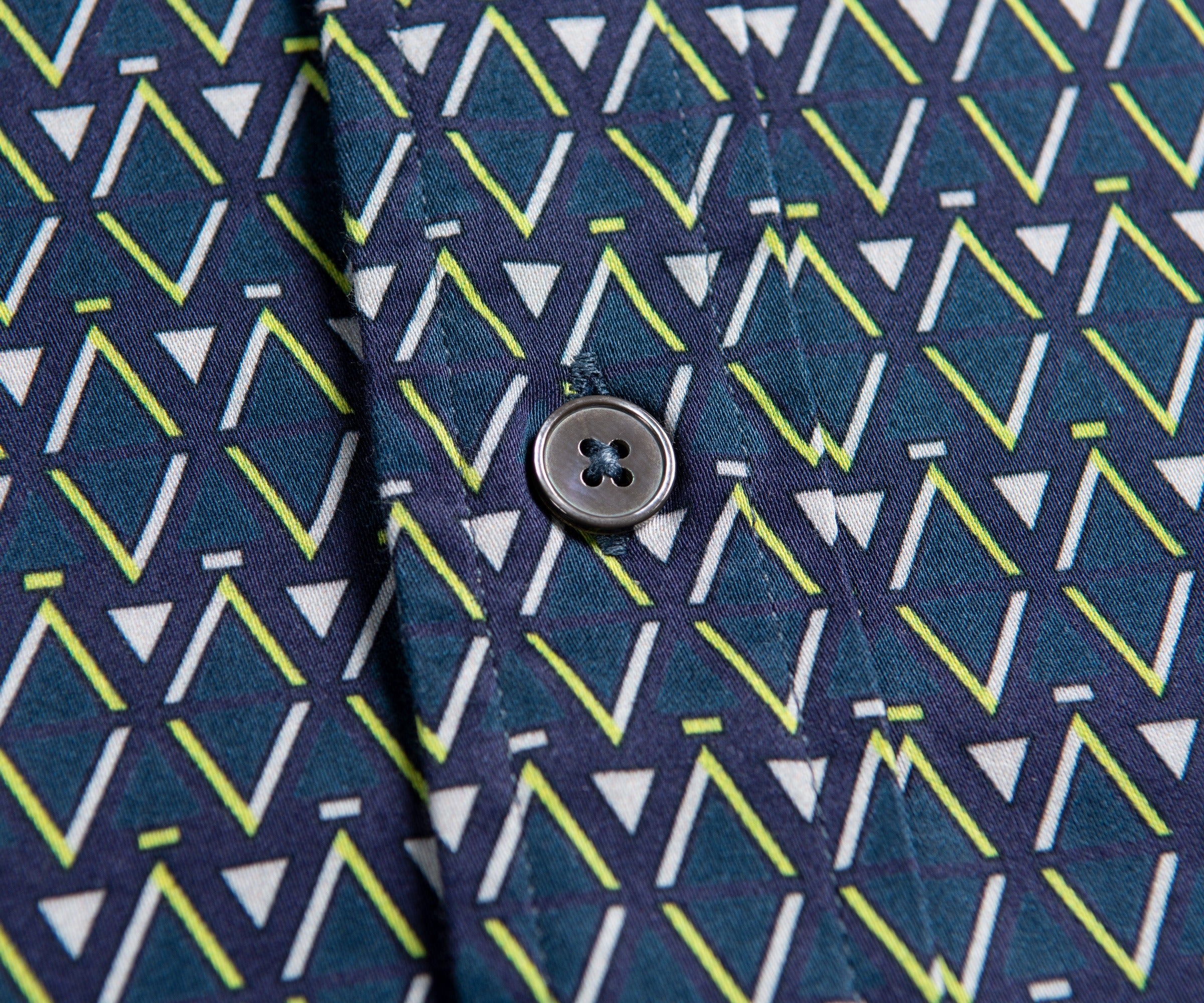 Paul Smith Zig Zag Cotton Print Shirt Green