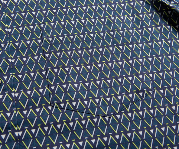 Paul Smith Zig Zag Cotton Print Shirt Green