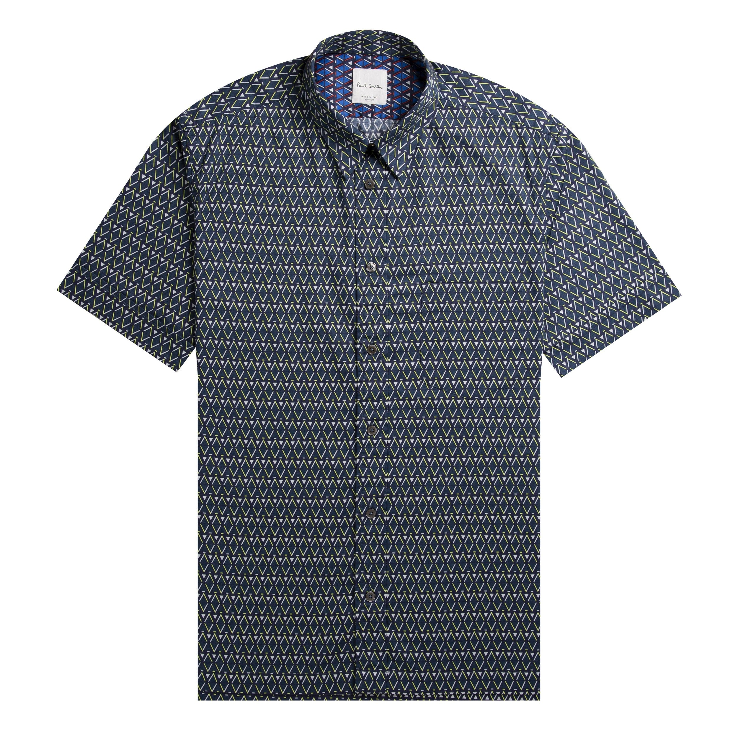 Paul Smith Zig Zag Cotton Print Shirt Green