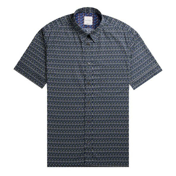 Paul Smith Zig Zag Cotton Print Shirt Green