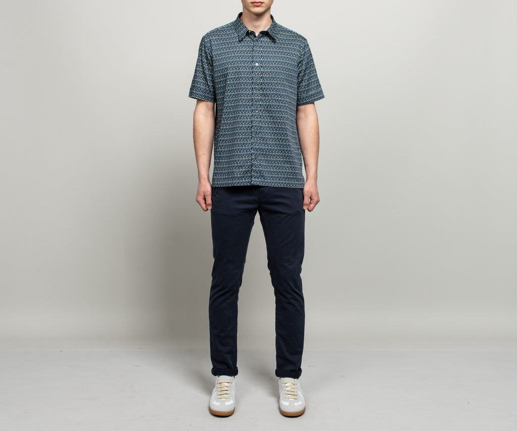 Paul Smith Zig Zag Cotton Print Shirt Green