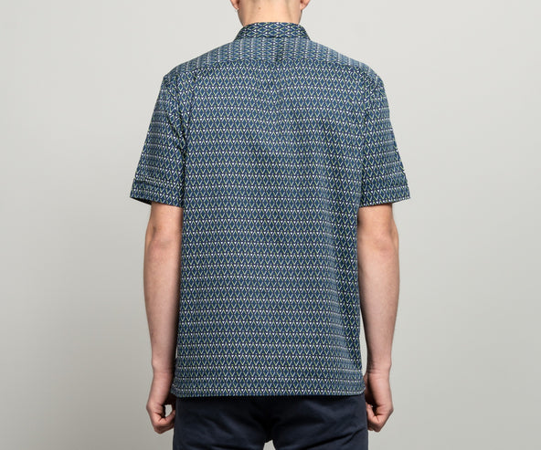 Paul Smith Zig Zag Cotton Print Shirt Green