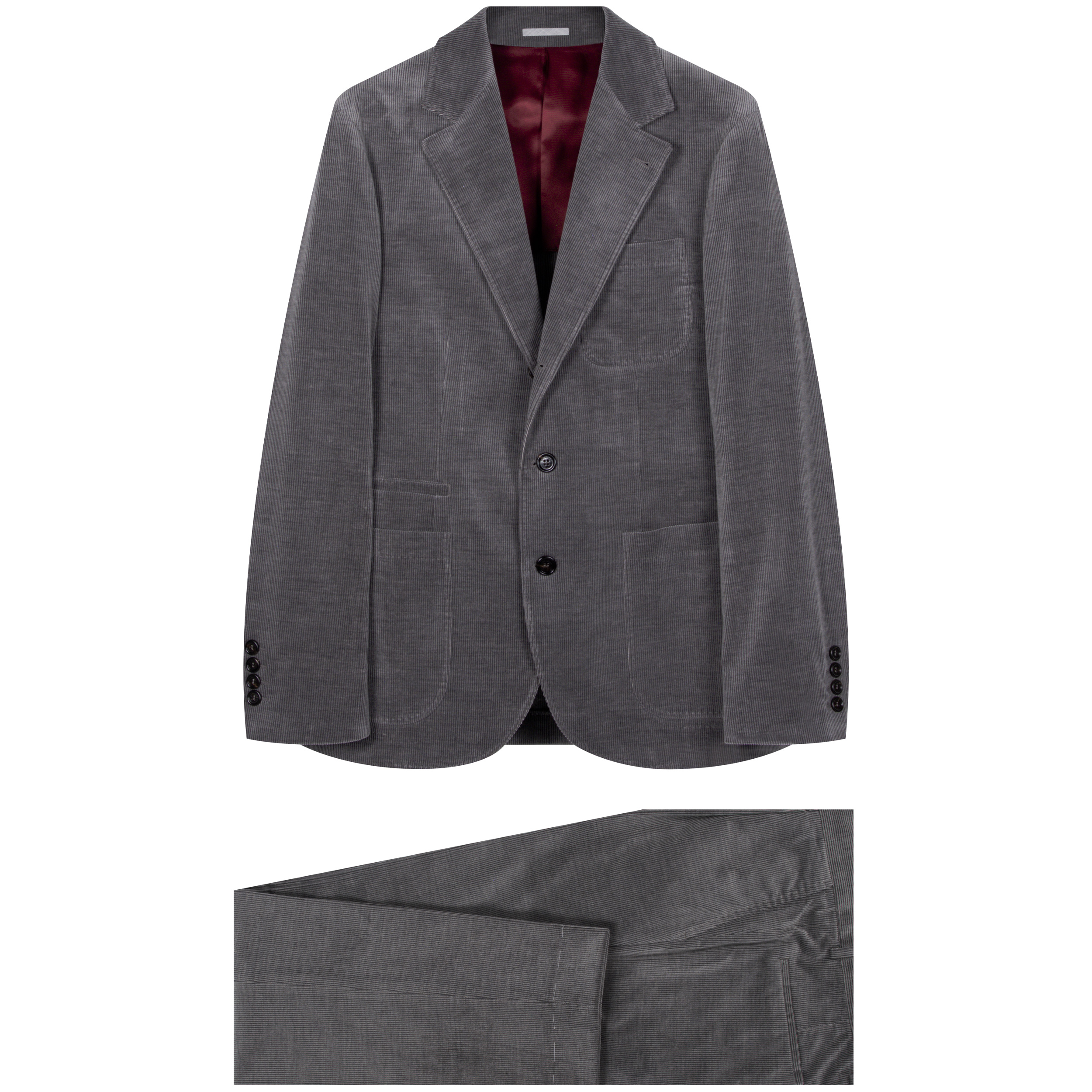 BRUNELLO CUCINELLI ’Cashmere’ Corduroy Suit Grey
