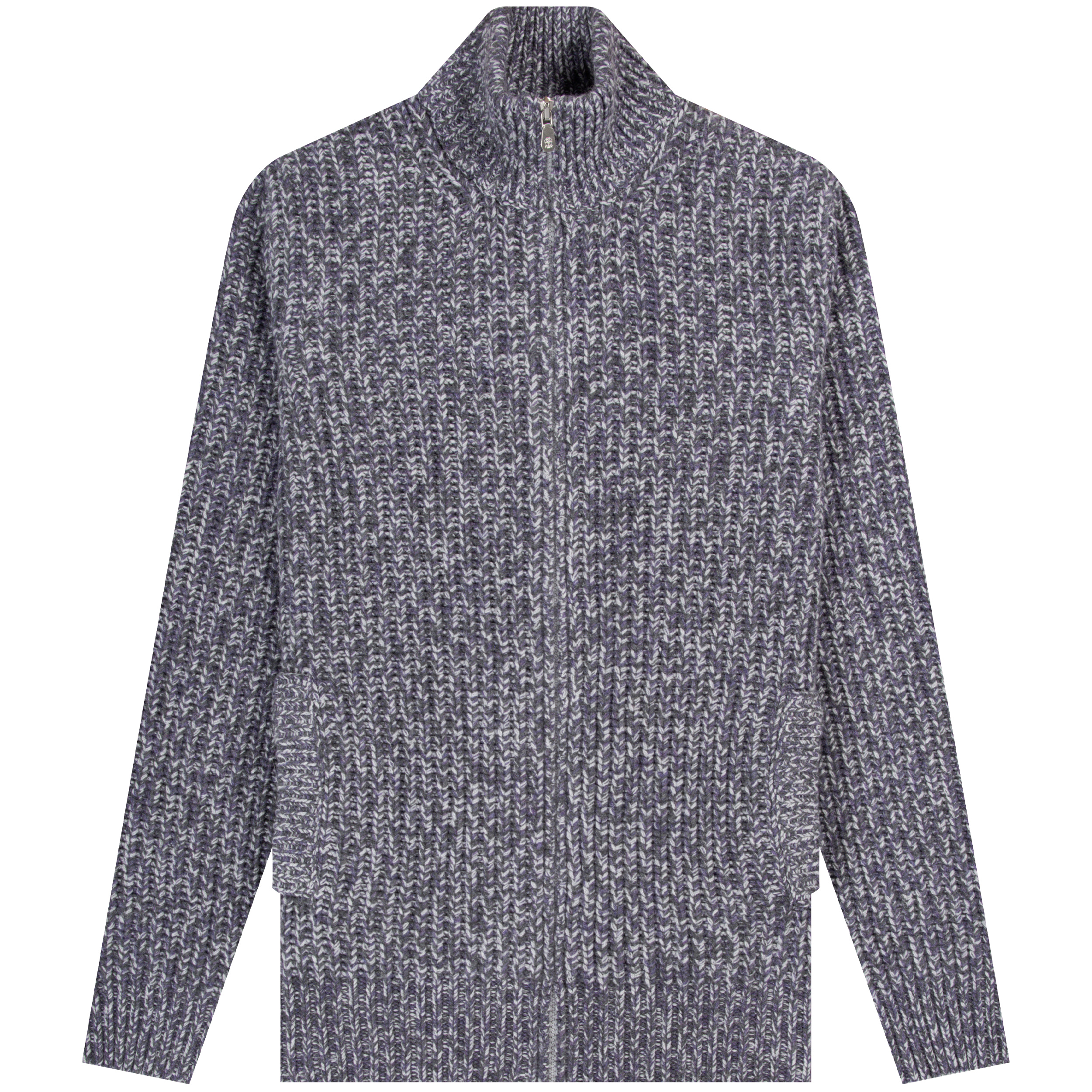 BRUNELLO CUCINELLI ’Knitted’ Full Zip-Up Cardigan Blue Marl