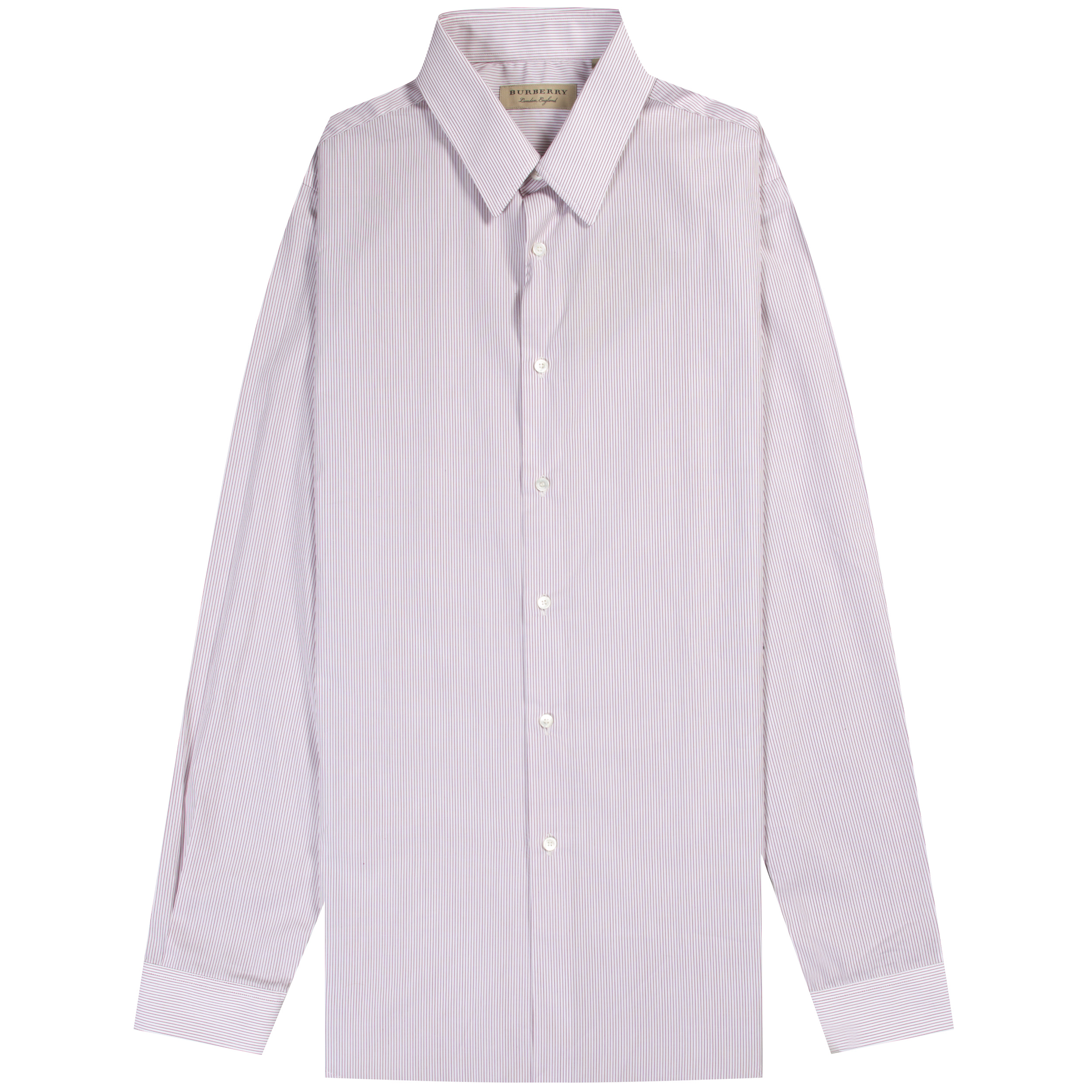 Burberry ’Sleaton’ Slim Fit Striped Cotton Poplin Shirt Burgundy