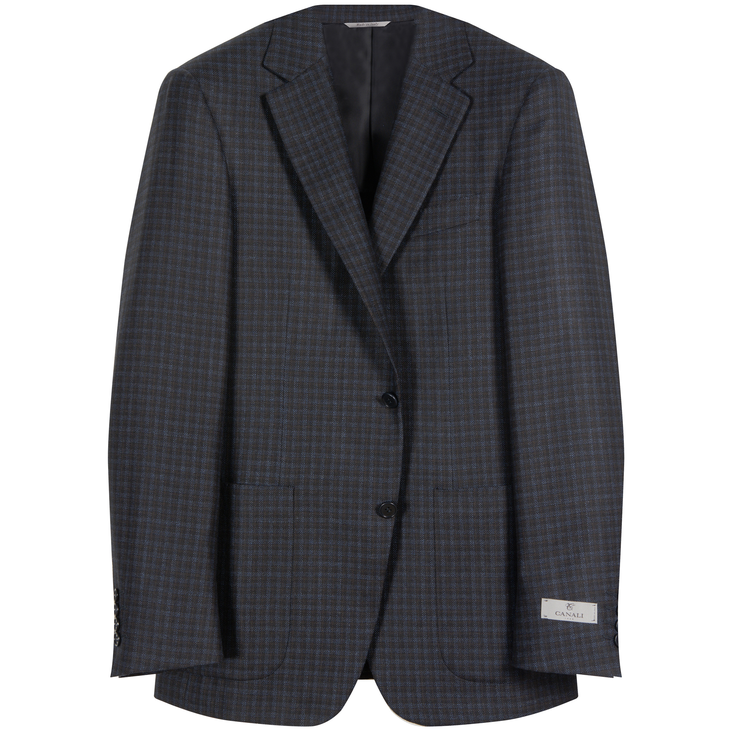 Canali Dice Check Sports Jacket Navy/Brown