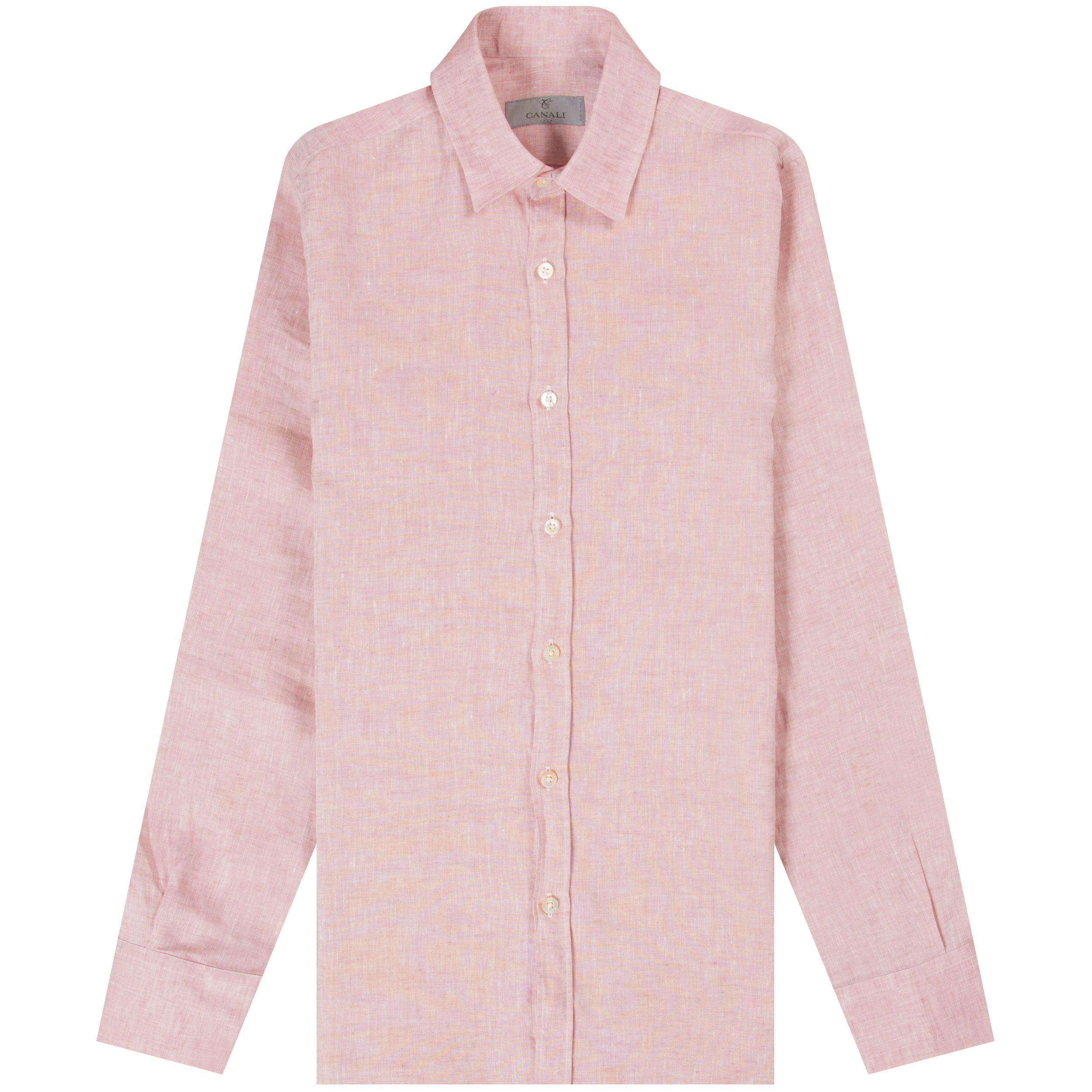 Canali ’Modern Fit’ LS Linen Shirt Pink