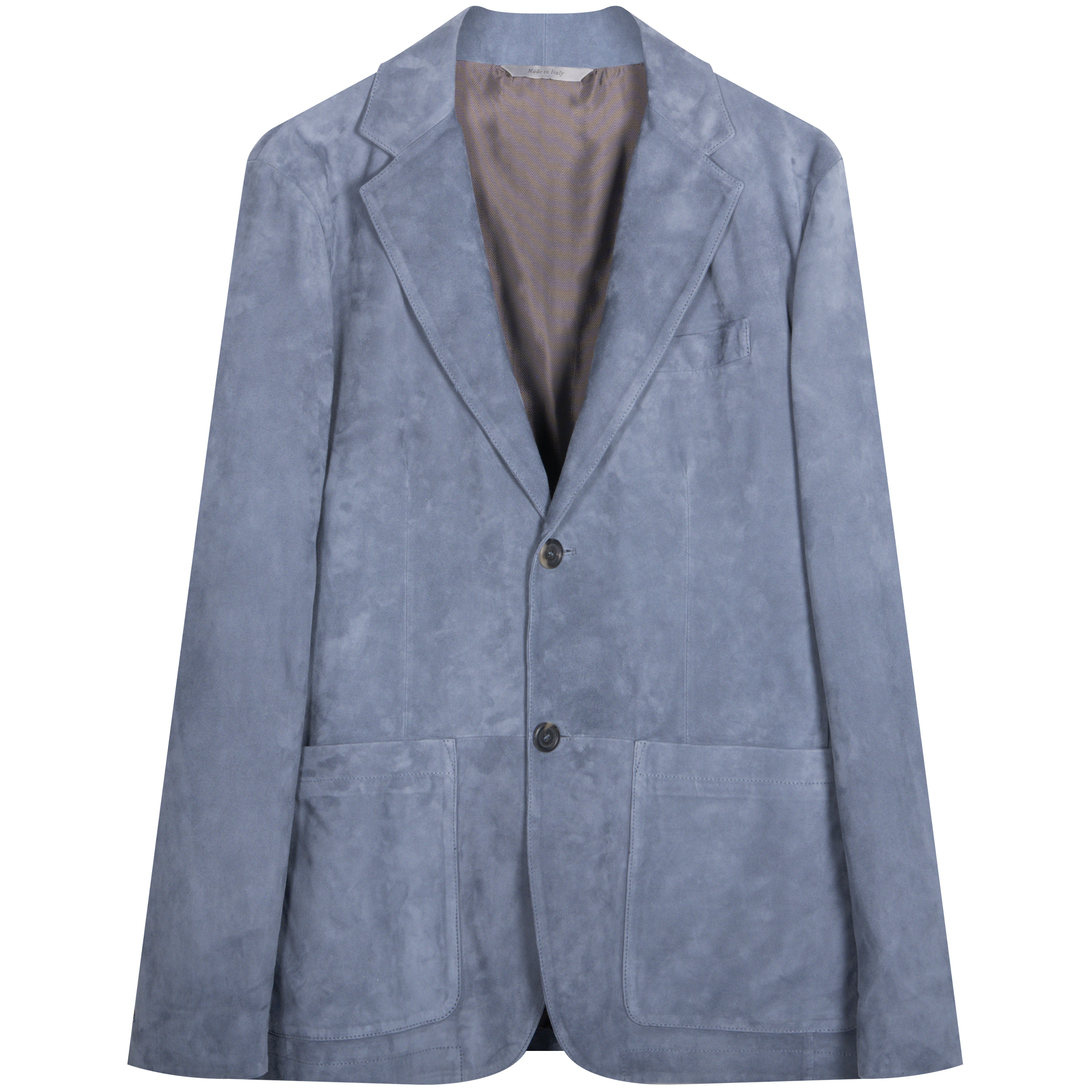 Canali ’Exclusive’ Suede Patch Pocket Jacket Steel Blue