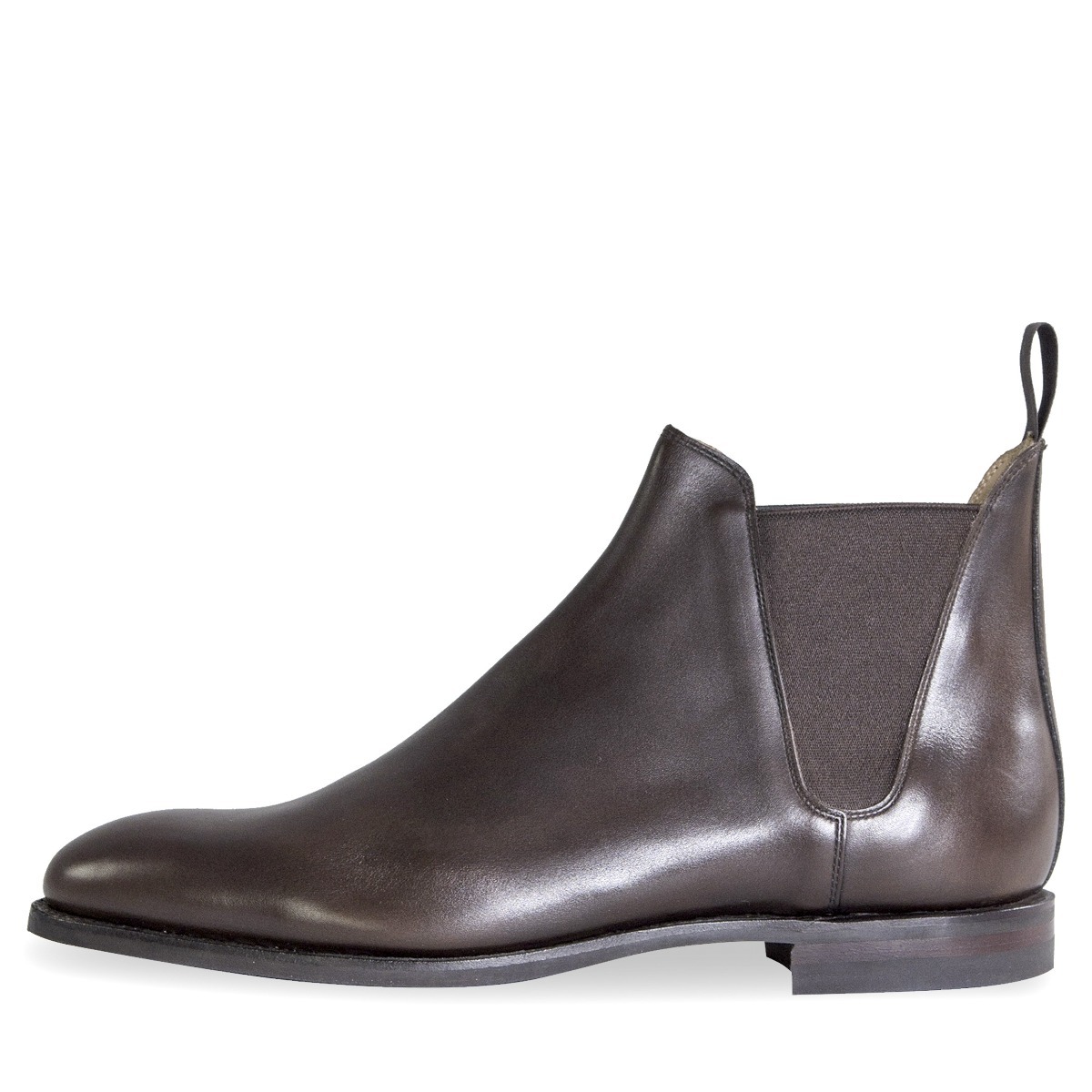 Crockett & Jones ’Chelsea VIII’ Burnished Calf Leather Boots Dark Brown