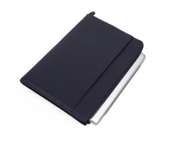 SMYTHSON Small Laptop Case With Zip Navy
