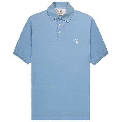 BRUNELLO CUCINELLI Small Logo Polo Blue