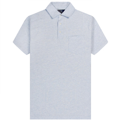 Polo Ralph Lauren Custom Slim Fit Chest Pocket Oxford Polo Blue Heather