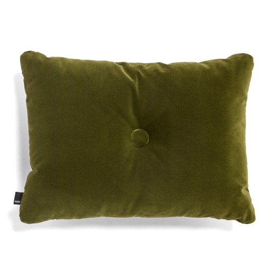 HAY Crushed Velvet Dot Cushion Moss Green