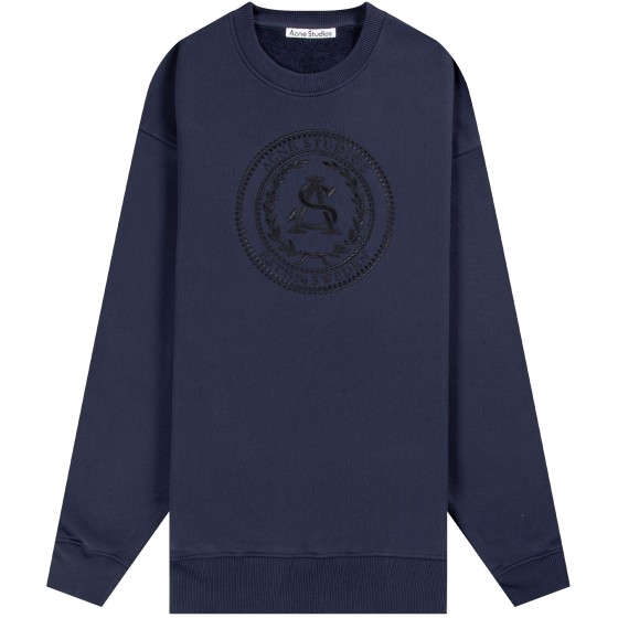 Acne Studios 'Forban Embroided' Chest Logo Sweatshirt Navy