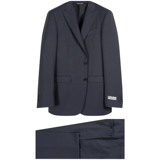 Canali Pure Wool Peaked Lapel Suit Navy