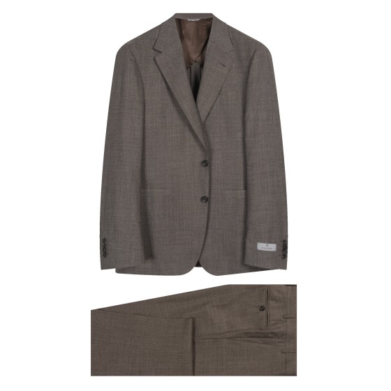Canali Patch Pocket Casual Textured Suit Brown