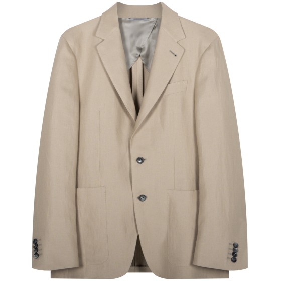 Canali 'Linen' Suit Jacket Taupe