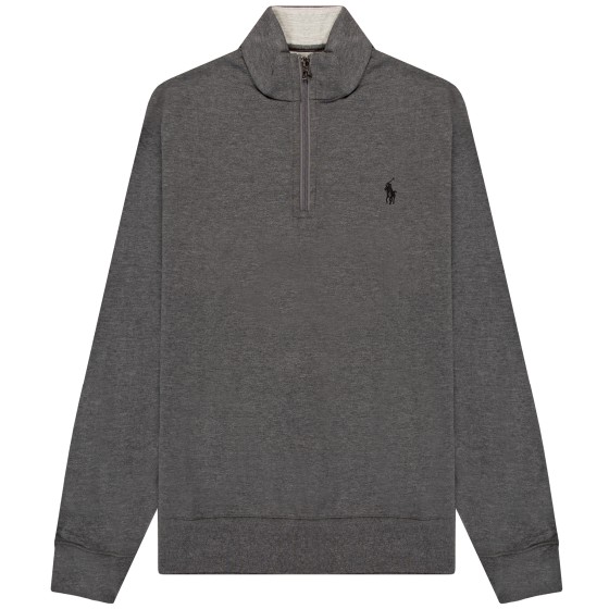 Polo Ralph Lauren Jersey 1/4 Zip Pullover Sweatshirt Dark Grey Heather