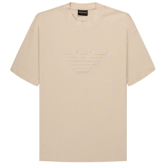Emporio Armani Embossed Eagle Logo T-Shirt Beige
