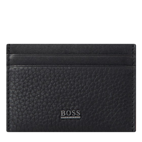 BOSS Helios_S Grained Leather Card Slip Black