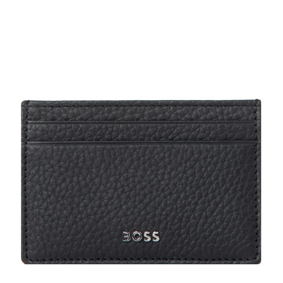 BOSS Crosstown Leather Card Wallet With Detachable Money Clip  Black