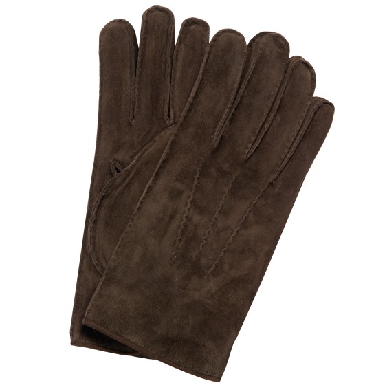 MAZZOLENI Suede Gloves Chocolate Brown