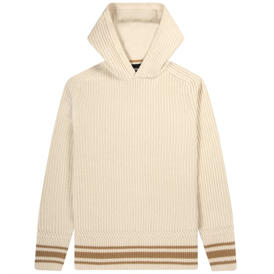 HUGO BOSS Lampione Pullover Hooded Knit Open White