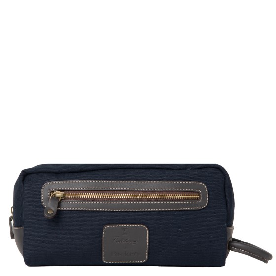 CALABRESE Canvas And Leather Washbag Navy