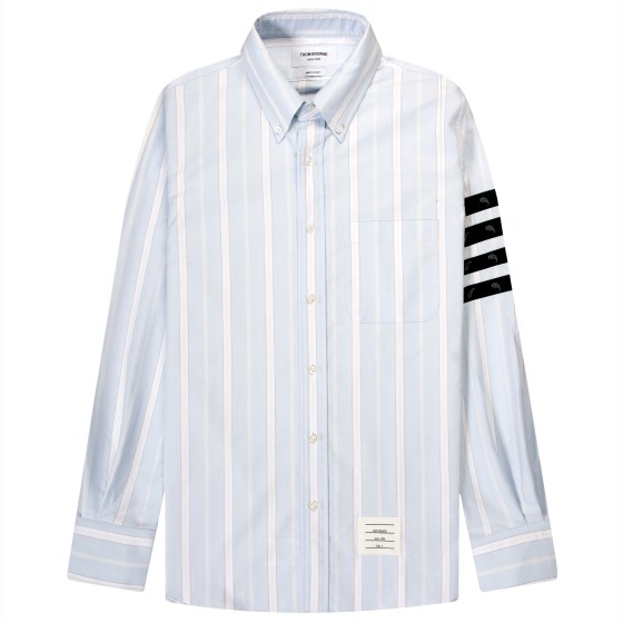 Thom Browne Striped Paisley 4-Bar Striped Shirt Blue/White