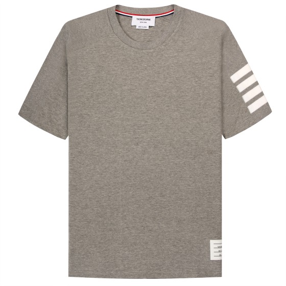 Thom Browne 4 Bar Armed Striped T-Shirt Grey
