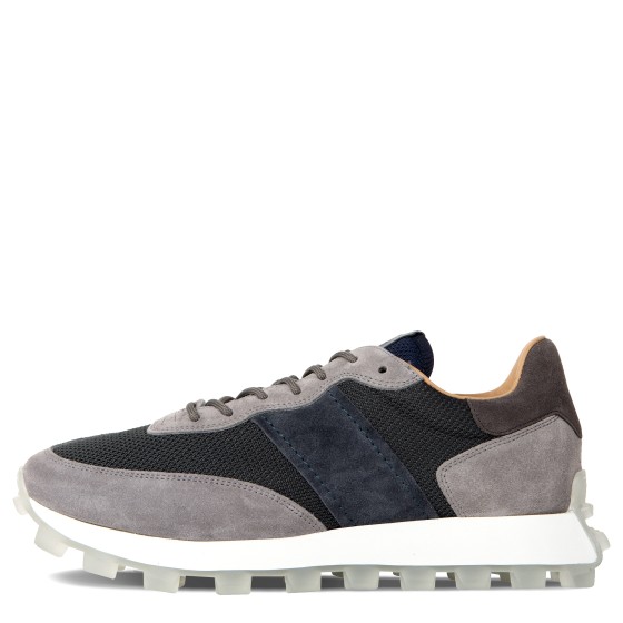 TODS Suede And Mesh Runners Grey/Navy