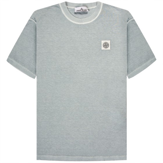 Stone Island Washed Jersey Box Logo T-Shirt Blue