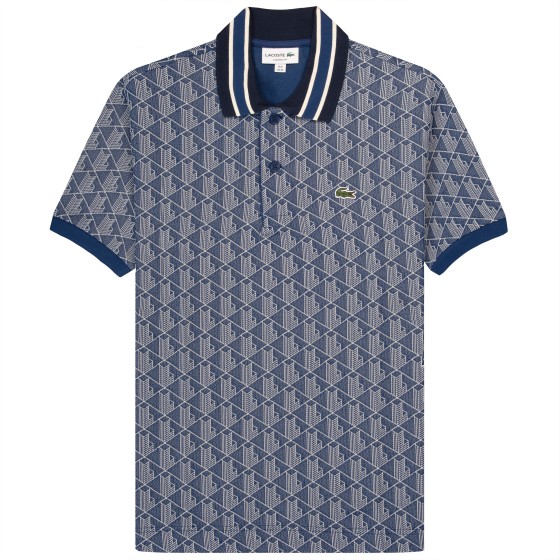 Lacoste Monogramed Polo Navy