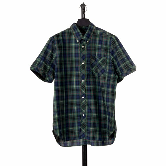 RE-POCKETS FRED PERRY SS SHIRT GREEN/NAVY/RED