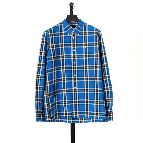 RE-POCKETS FRED PERRY LS SHIRT BLUE/WHITE/BLACK
