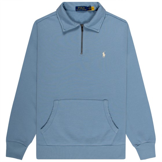 Polo Ralph Lauren Loopback Fleece Quarter-Zip Sweatshirt Channel Blue