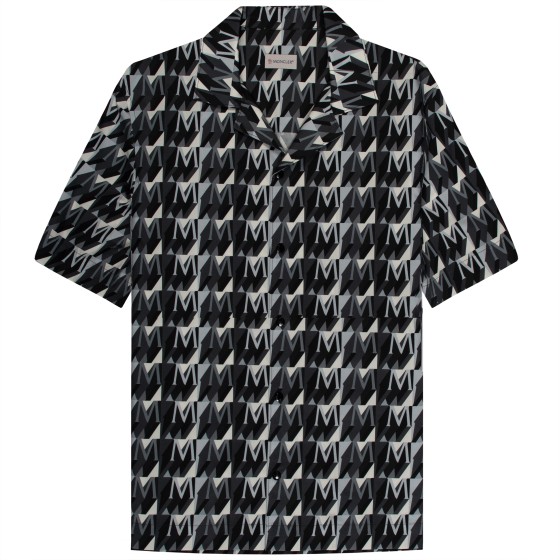Moncler Monogramed SS Shirt Black