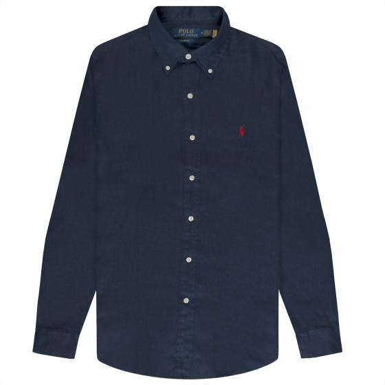 Polo Ralph Lauren Custom Fit Linen Shirt Navy