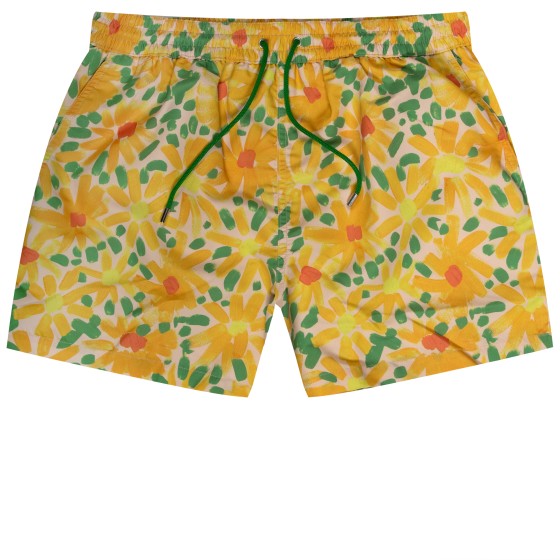 Paul Smith Daisy Printed Swim Shorts Yellow/ Green