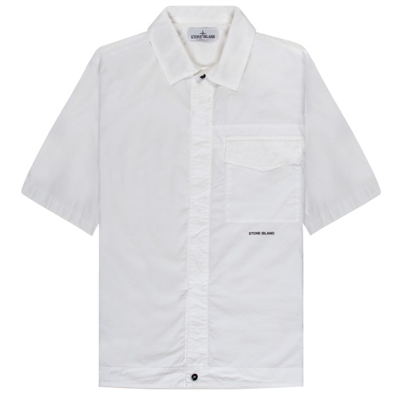 Stone Island SS Garment Dyed Relaxed shirt White