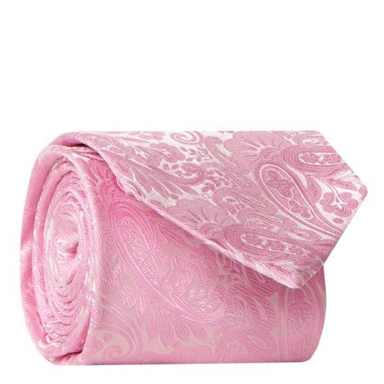 Eton Paisley Printed Silk Tie Pink