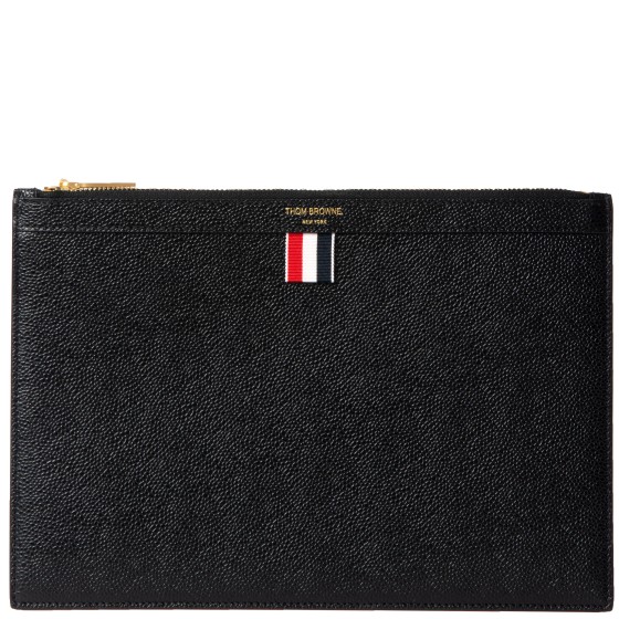 Thom Browne Small Tablet Leather Clutch Black