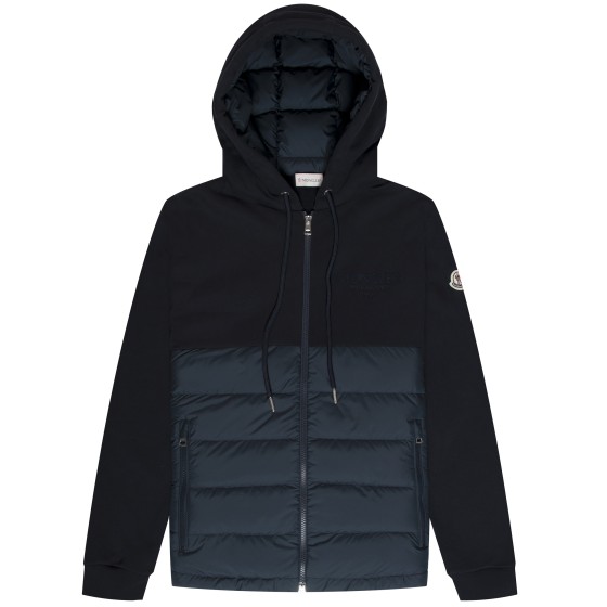 Moncler 1952 Quilted Detail Hooded Sweatshirt Navy