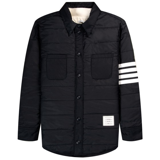 Thom Browne Reversible Tech Knit Hybrid Shirt Jacket Navy
