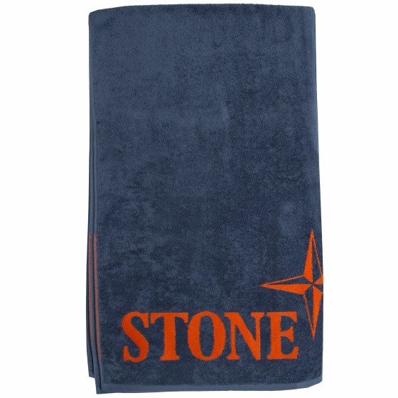 Stone Island Embroidered Beach Towel Blue/Orange