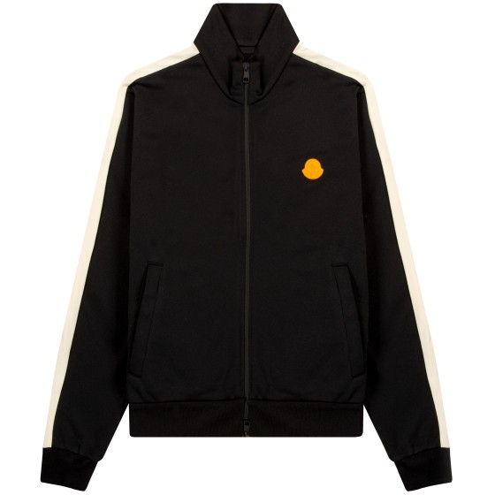Moncler Monochromatic Logo Full Zip Track Jacket Black