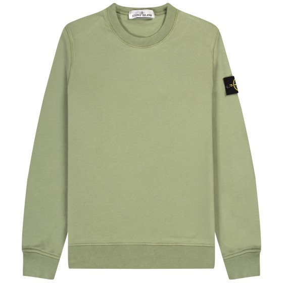 Stone Island Garment Dyed Crewneck Sweatshirt Sage Green
