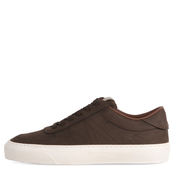 Moncler Monclub Stitched Suede Trainer Brown