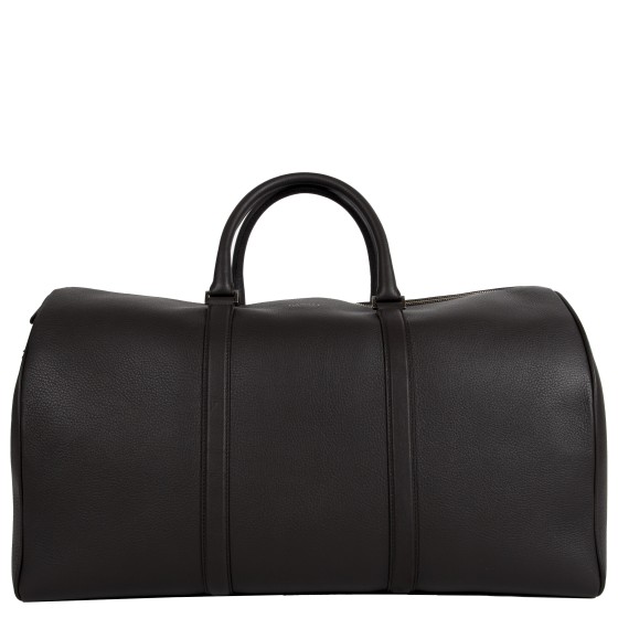 Canali Leather Holdall Dark Brown